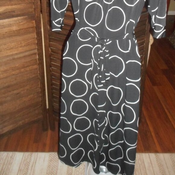 Vintage Y2K faux wrap dress back with white circles, size XS - Picture 3 of 5